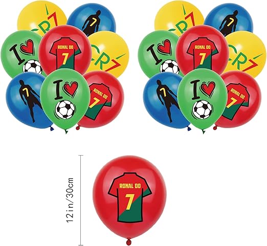 Ronaldo Soccer Theme Birthday Decorations Balloons, Banner, Cupcake Toppers & More