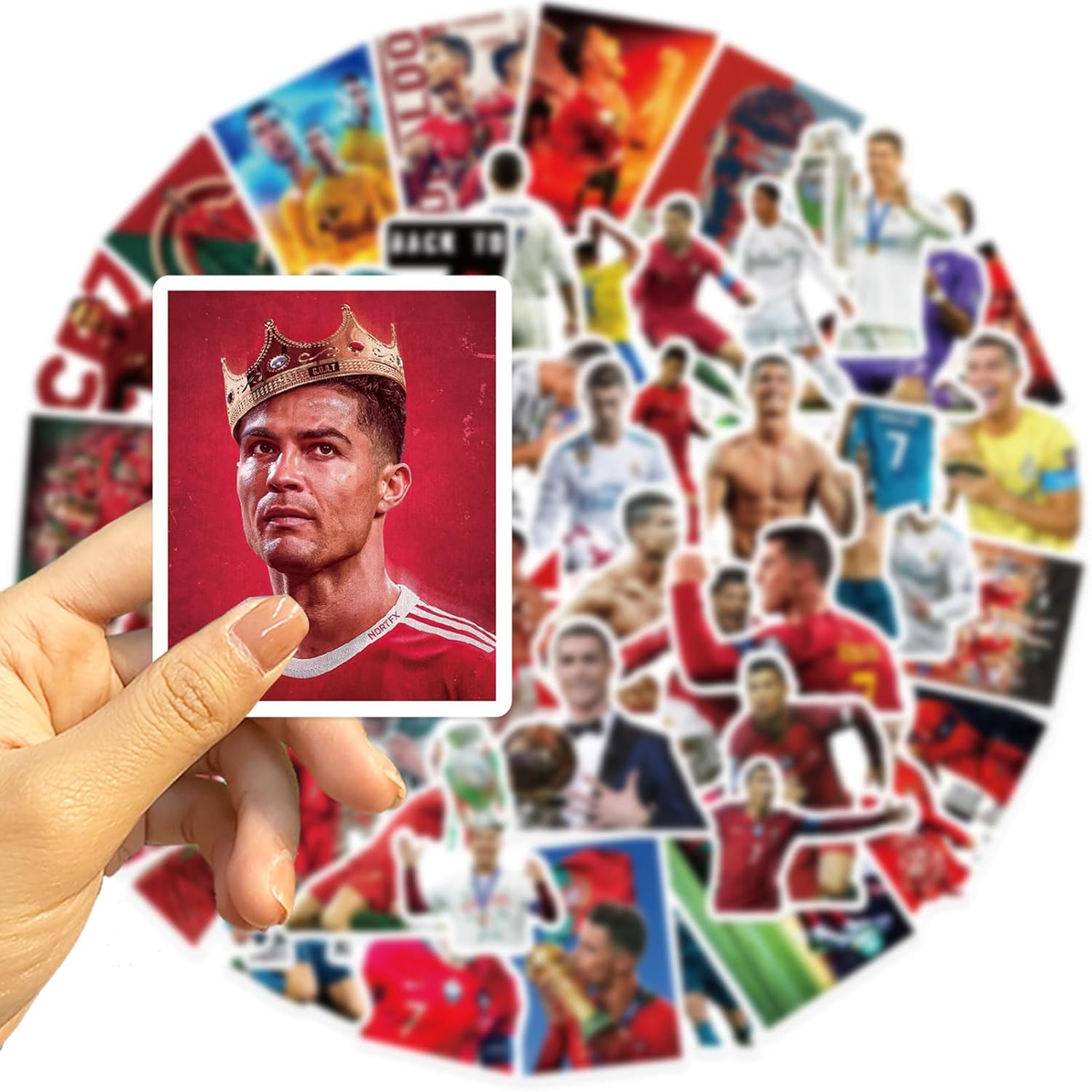 Ronaldo Stickers Small Decals |50 Pcs| for Hydro Flasks Laptop Phone Case Computer Water Bottle