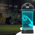Light Up LED Multicolour Water Bottle with 3D Soccer Lamp