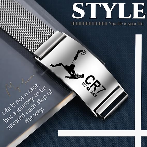 Cristiano Ronaldo CR7 Soccer Fan Commemorative Bracelet | Stainless Steel | Adjustable
