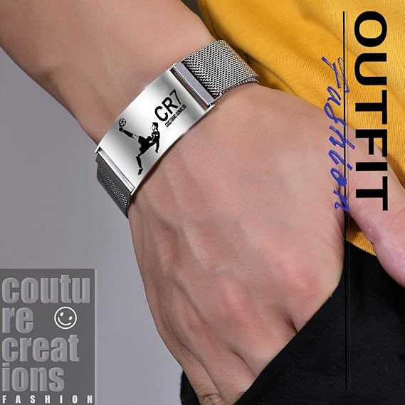 Cristiano Ronaldo CR7 Soccer Fan Commemorative Bracelet | Stainless Steel | Adjustable