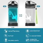 Light Up LED Multicolour Water Bottle with 3D Soccer Lamp