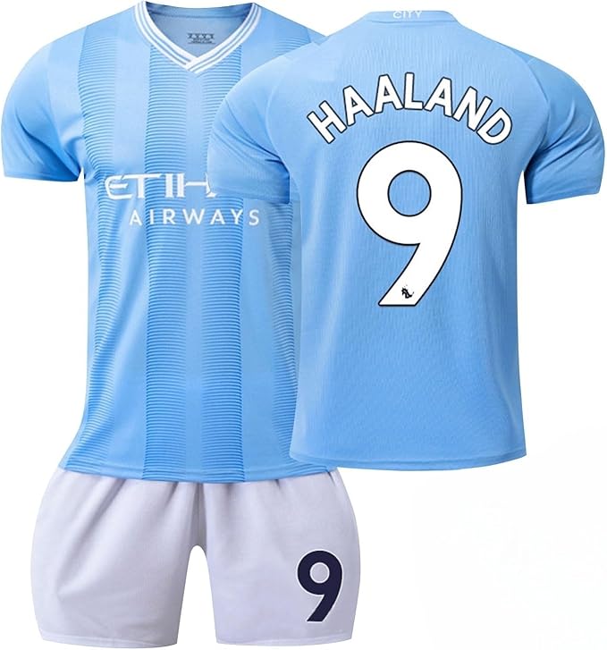 Manchester City Haaland #9 Home Jersey Blue/White Youth Kit LOCAL STOCK