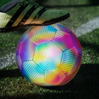 Holographic Soccer Ball Reflective Luminous with Pump & Bag (Size 5)