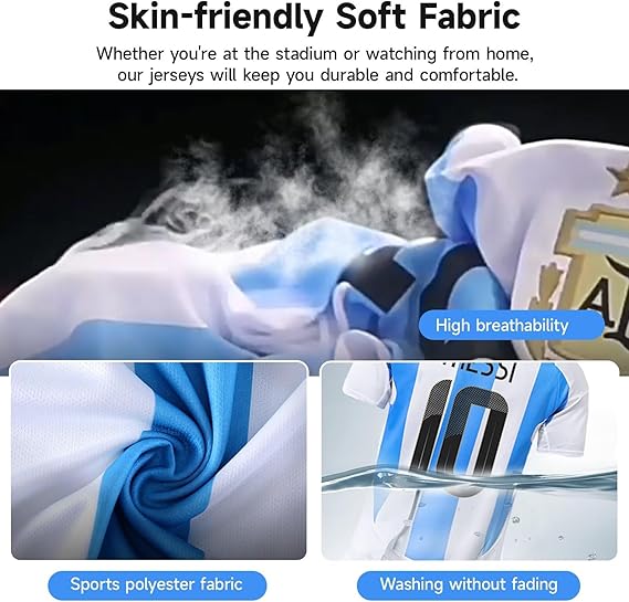 Argentina Home Jersey Messi #10 Blue & White Youth Kit (LOCAL STOCK)