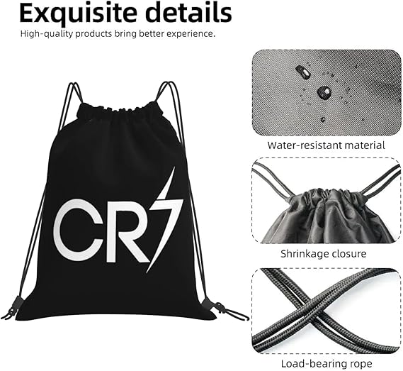 Football Legend Ronaldo CR7 Drawstring Bag | 36x30cm Midi Sized Backpack