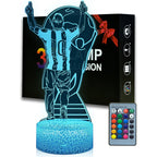 Messi #10 LED Night Light 16 Colours Soccer 3D Lamp with Remote Control & Gift Box