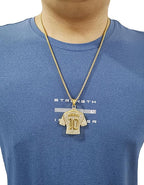 Messi #10 Soccer Jersey Number Pendant Necklace Gold Plated Stainless Steel