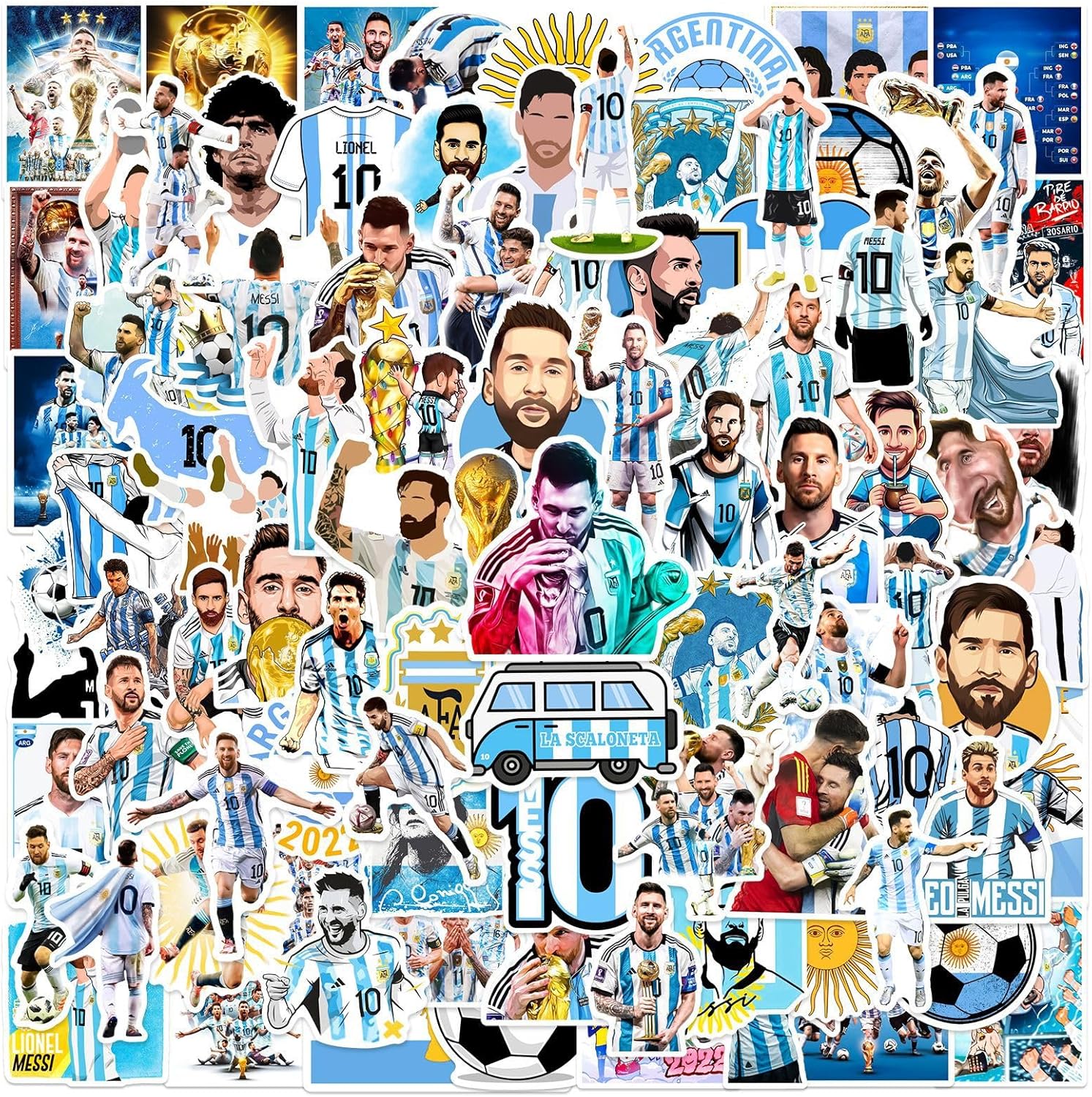Messi Stickers Small Decals |100 Pcs| for Hydro Flasks Laptop Phone Case Computer Water Bottle