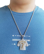 Ronaldo #7 Soccer Jersey Number Pendant Necklace Silver Plated Stainless Steel