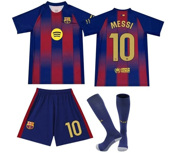Barcelona Home Jersey Messi #10 Red/Blue Youth Kit (LOCAL STOCK)